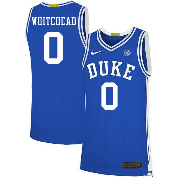 Men #0 Dariq Whitehead Duke Blue Devils 2022-23 College Stitched Basketball Jerseys Sale-Blue